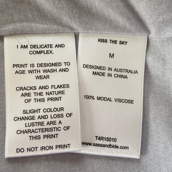 Sass and Bide Woman’s Kiss the Sky Pattern Tee Shirt  Embellished Boho  Size M - Picture 5 of 11